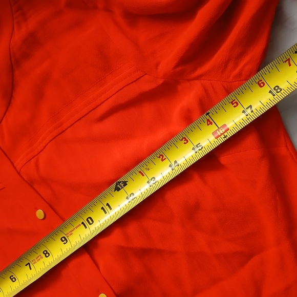 Boden Dress Women US 8R Ashbourne Gold Button Down Midi Red Long Sleeve 40" L - Picture 4 of 10